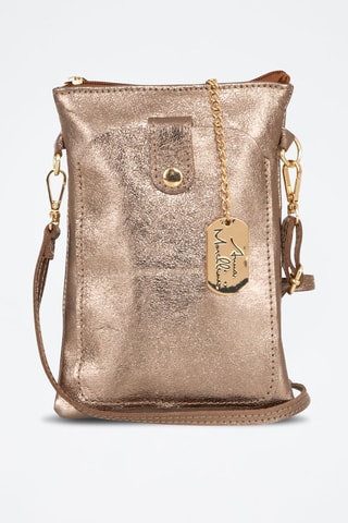 Sac bandoulière en cuir Erica - Argenté