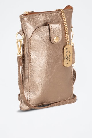 Sac bandoulière en cuir Erica - Argenté