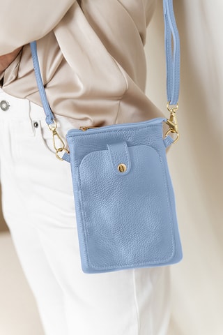 Sac bandoulière en cuir Erica - Bleu