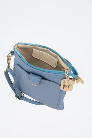 Sac bandoulière en cuir Erica - Bleu