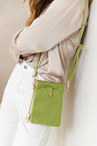 Sac bandoulière en cuir Erica - Vert