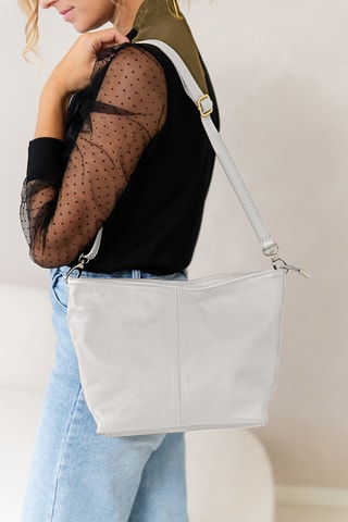 Sac bandoulière en cuir Trapani - Blanc