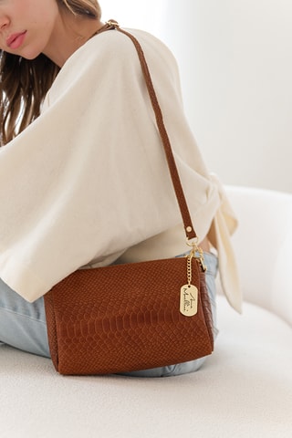 Sac bandoulière en cuir Luigina - Marron