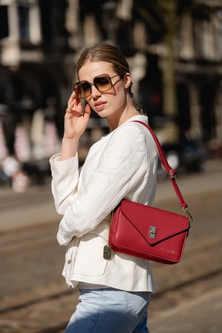 Sac bandoulière en cuir Terina - Rouge