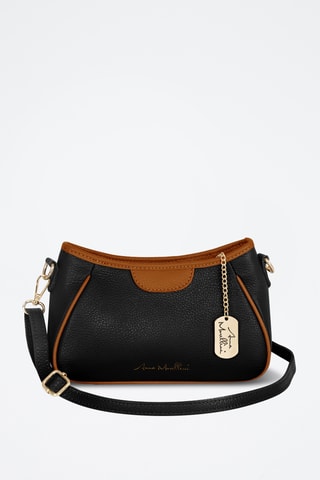 Sac bandoulière en cuir Manfrina - Noir