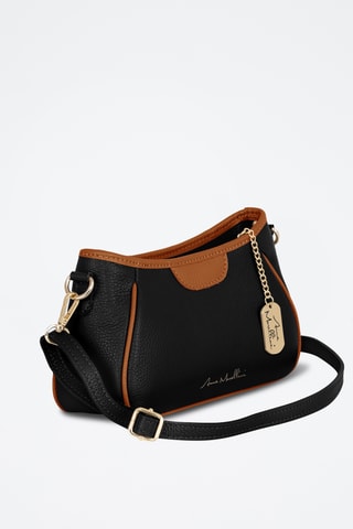 Sac bandoulière en cuir Manfrina - Noir