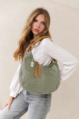 Sac porté épaule en cuir Concetta - Vert