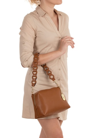 Sac bandoulière en cuir Gessica - Marron