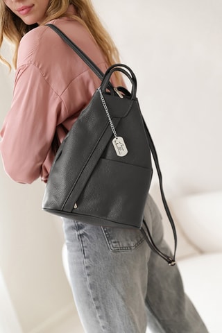 Sac à dos en cuir Renata - Gris