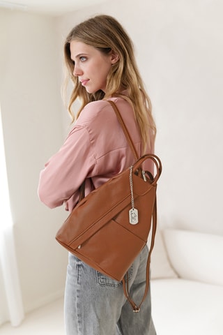 Sac à dos en cuir Renata - Marron