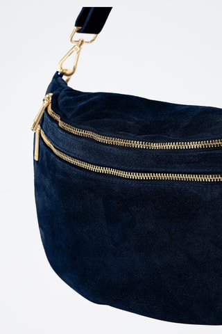 Sac banane en nubuck Iolanda - Bleu