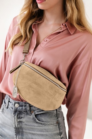 Sac banane en cuir Filellia - Beige