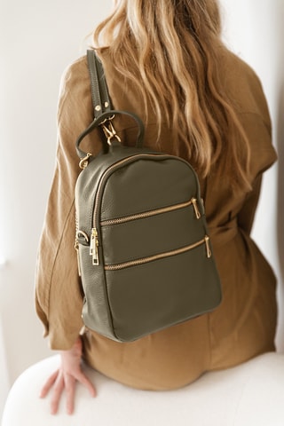 Sac à dos en cuir Zeolla - Vert