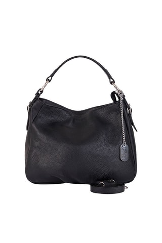 Sac porté épaule en cuir Noemi - Argenté et noir