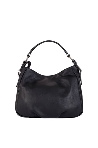 Sac porté épaule en cuir Noemi - Argenté et noir