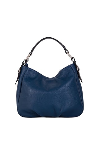 Sac porté épaule en cuir Noemi - Bleu et noir