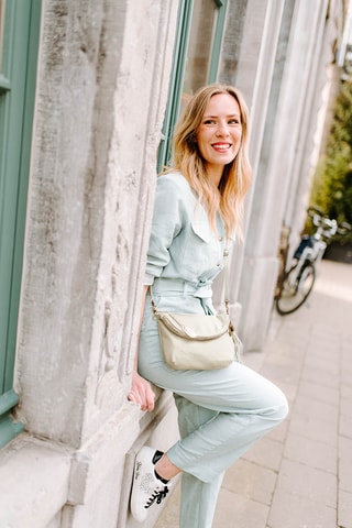 Sac bandoulière en cuir Alice - Beige