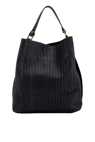 Sac porté épaule en cuir Sebastiana - Doré et noir