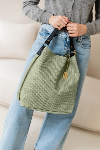 Sac porté épaule en cuir Sebastiana - Vert