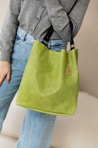 Sac porté épaule en cuir Sebastiana - Vert