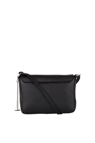 Sac bandoulière métallisé en cuir Lola - Argenté et noir