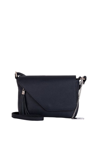 Sac bandoulière métallisé en cuir Lola - Bleu