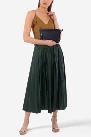 Sac bandoulière métallisé en cuir Lola - Bleu