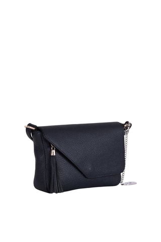 Sac bandoulière métallisé en cuir Lola - Bleu