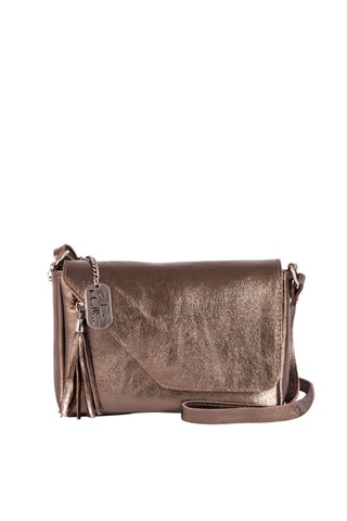 Sac bandoulière métallisé en cuir Lola - Doré