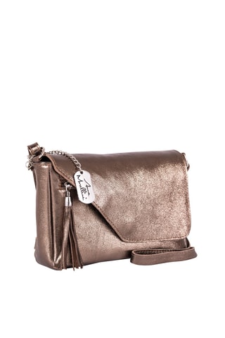 Sac bandoulière métallisé en cuir Lola - Doré