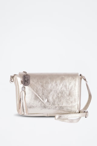 Sac bandoulière métallisé en cuir Lola - Argenté