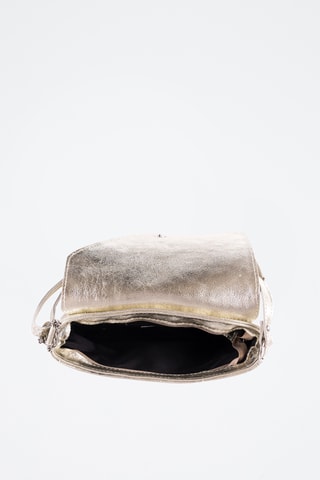 Sac bandoulière métallisé en cuir Lola - Argenté