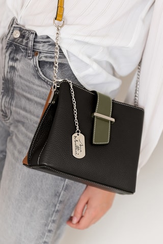 Sac bandoulière en cuir Ciosa - Noir