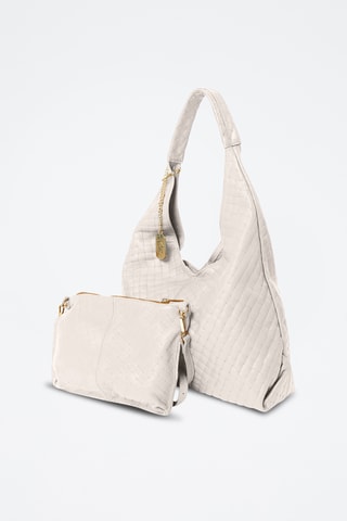 Cabas et sac bandoulière en cuir Nicolina - Beige