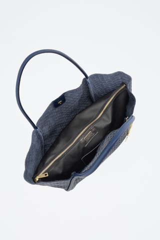 Cabas en cuir Magliana - Bleu