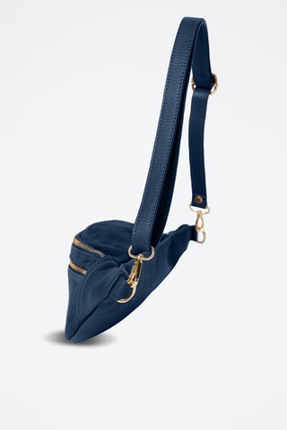 Sac banane en cuir Carola - Bleu