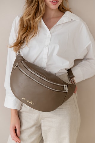 Sac bandoulière en cuir Lorenza - Beige