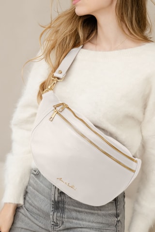 Sac bandoulière en cuir Lorenza - Beige