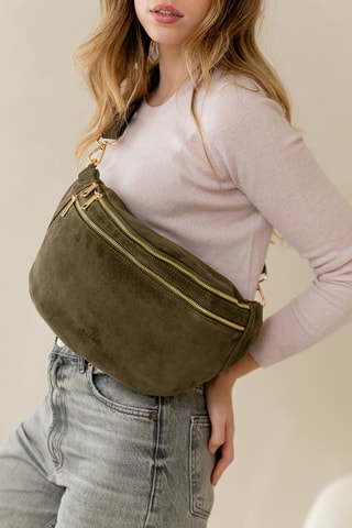 Sac banane en nubuck Iolanda - Vert