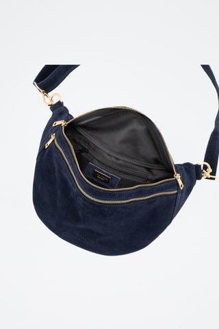 Sac banane en nubuck Iolanda - Bleu