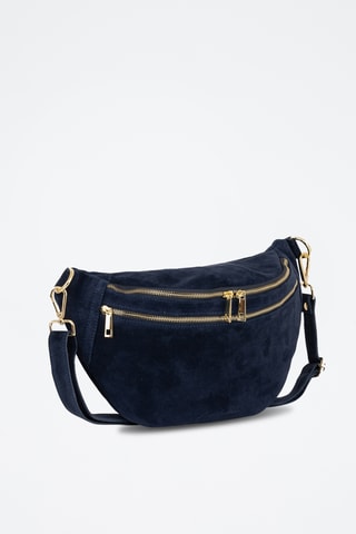 Sac banane en nubuck Iolanda - Bleu