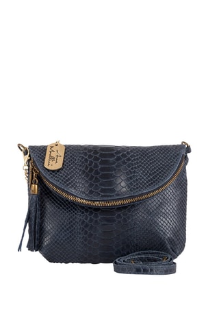 Sac bandoulière en cuir Lydia - Bleu