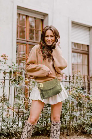 Sac bandoulière en cuir Lydia - Vert