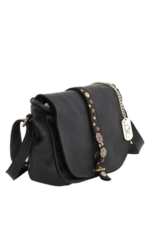 Sac bandoulière en cuir Luigia - Argenté, doré, noir et rouge