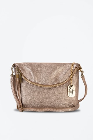 Sac bandoulière en cuir Beverly - Doré et rose
