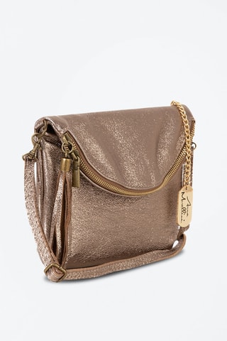 Sac bandoulière en cuir Beverly - Doré et rose