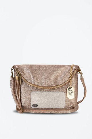 Sac bandoulière en cuir Beverly - Doré et rose