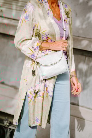 Sac bandoulière en cuir Beverly - Argenté