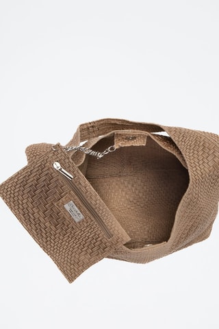 Sac porté épaule en cuir Palladia - Beige