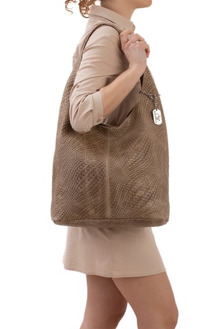 Sac porté épaule en cuir Palladia - Beige